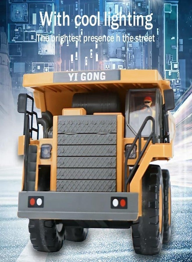 RABJET Remote Control Dump Truck Toy for Kids, RC Construction Toys Vehicle with Metal Bed and Light/Music, Ideas for Boys Age 6 7 8 9 10-15 Year Old and up - Image 2